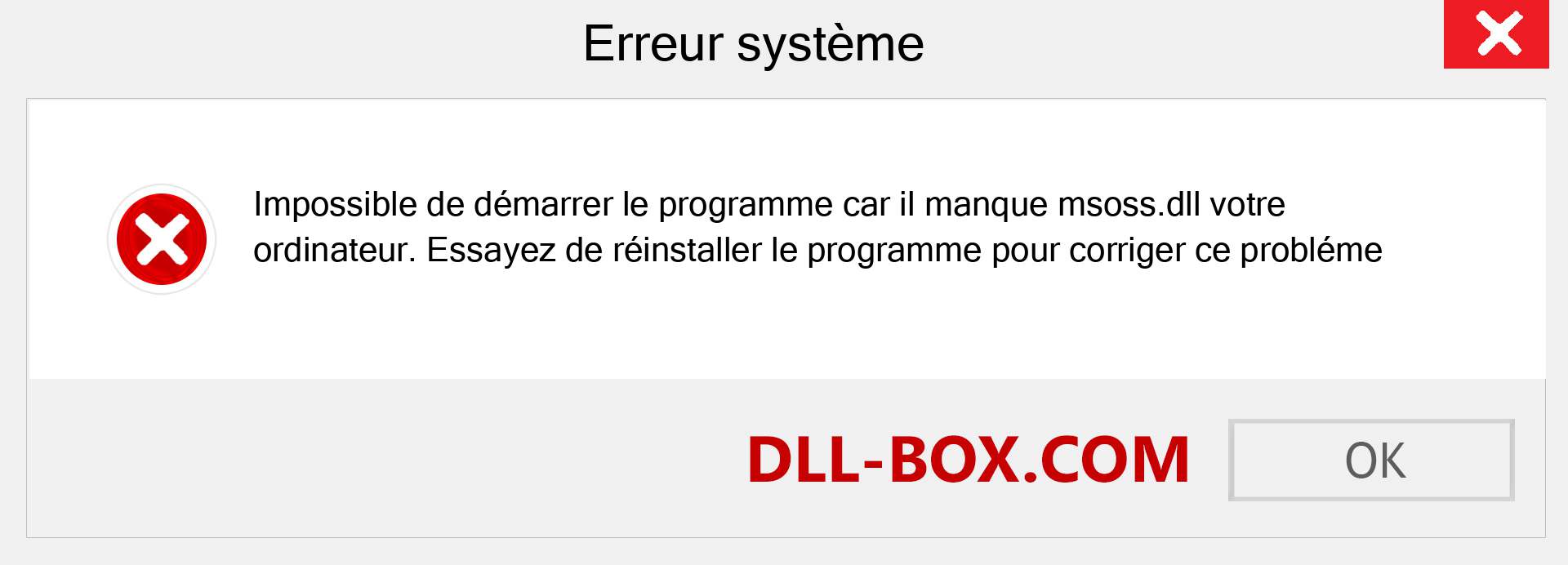 Le fichier msoss.dll est manquant ?. Télécharger pour Windows 7, 8, 10 - Correction de l'erreur manquante msoss dll sur Windows, photos, images